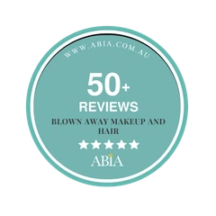 ABIA badge: 50+ reviews for Blown Away Makeup and Hair, five stars